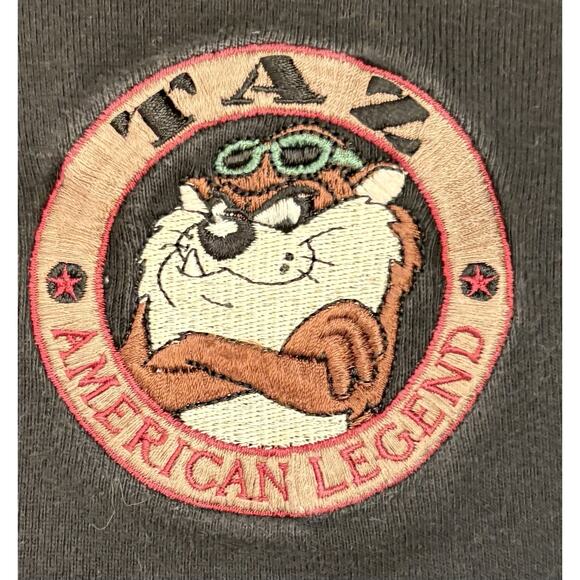 Vintage Taz American Legend Looney Tunes Long Sleeve Henley Shirt Embroidered XL - Picture 3 of 5